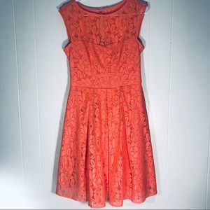 London Style Collection Coral Floral Dress Size 8